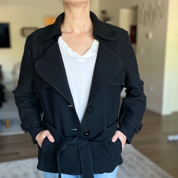 Sandro Paris Wool Belted Pea Coat - Picture 5 of 10